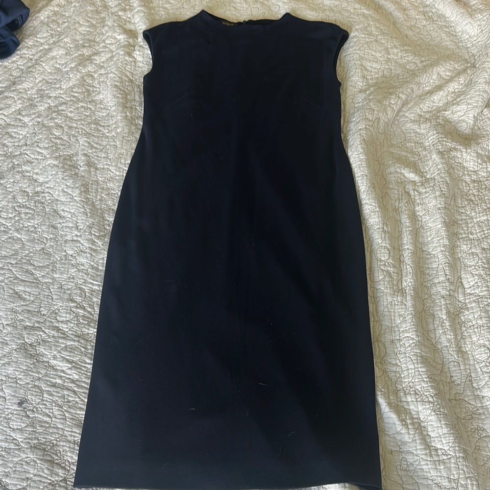 Les Copains Black Sheath Midi Dress Crew Neck